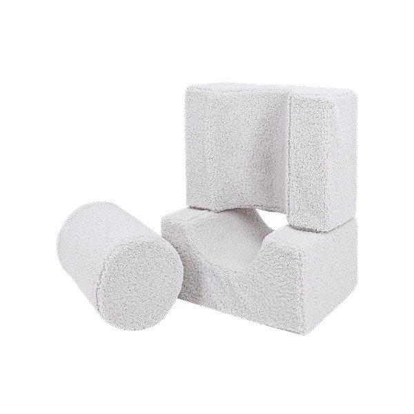 Belo bouclé otroško igrišče iz pene 3 ks višina 30 cm 83x45 cm – Meowbaby-image-2