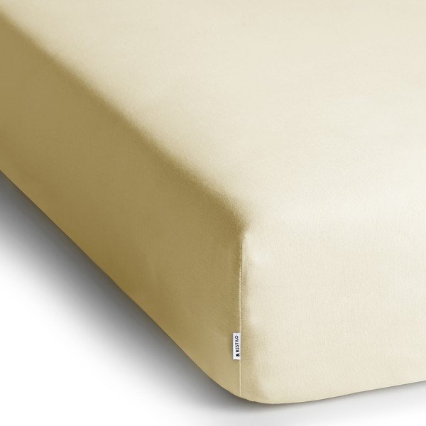 Kremno bela napenjalna rjuha iz jerseyja 160x200 cm Amber – Restilo-image-2