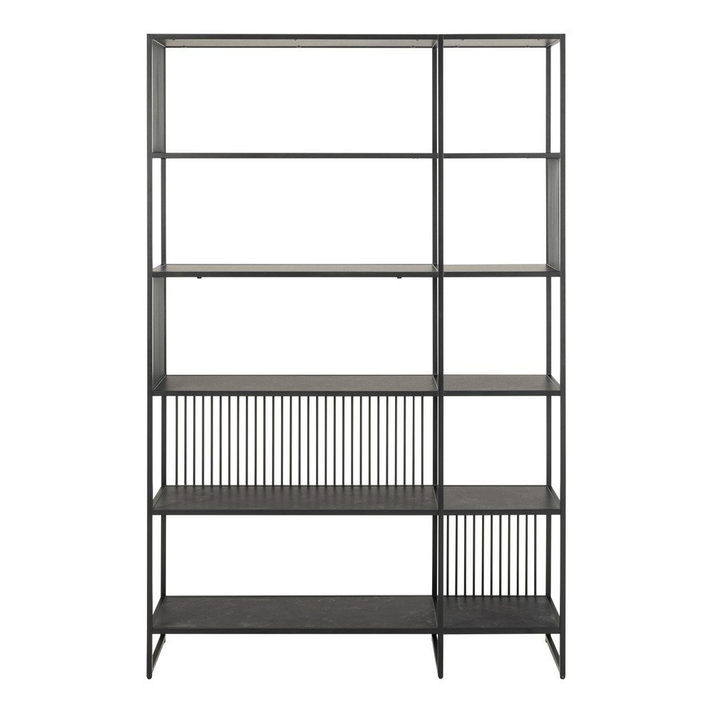 Črn regal 120x185x35 cm Strington