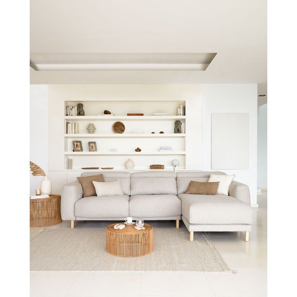 Bež kotni kavč (desni kot) Singa - Kave Home-image-3