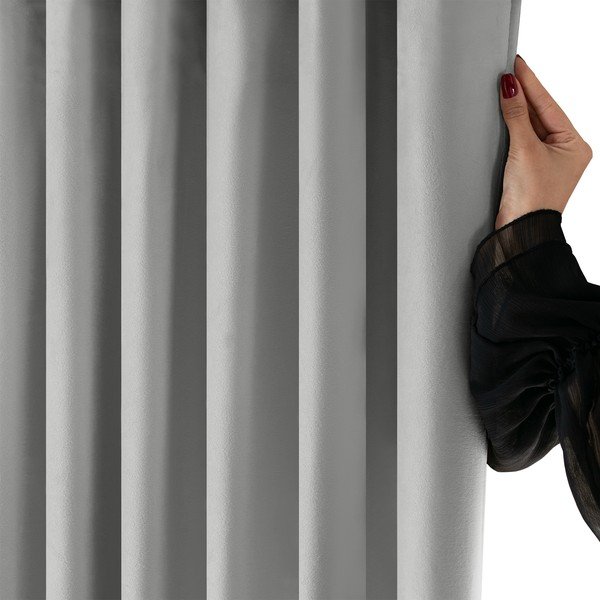 Siva žametna zavesa za delno zatemnitev 200x250 cm Velto – Filumi-image-3