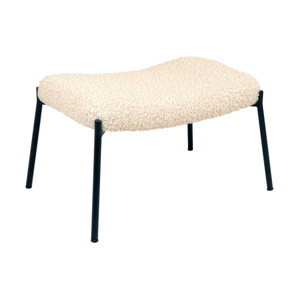 Kremno bel tabure iz umetnega krzna Glasgow – House Nordic-image-2