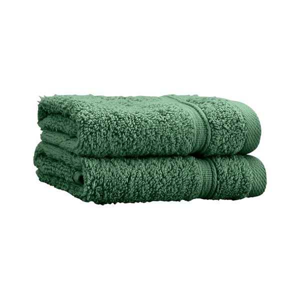 Temno zelene frotirne bombažne brisače v kompletu 2 ks 30x30 cm Zero Twist – Catherine Lansfield