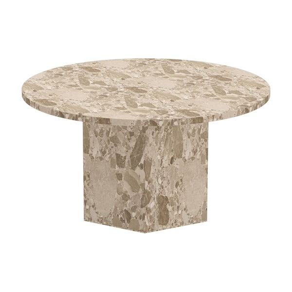 Svetlo rjava marmorna okrogla mizica ø 80 cm Naxos – Actona