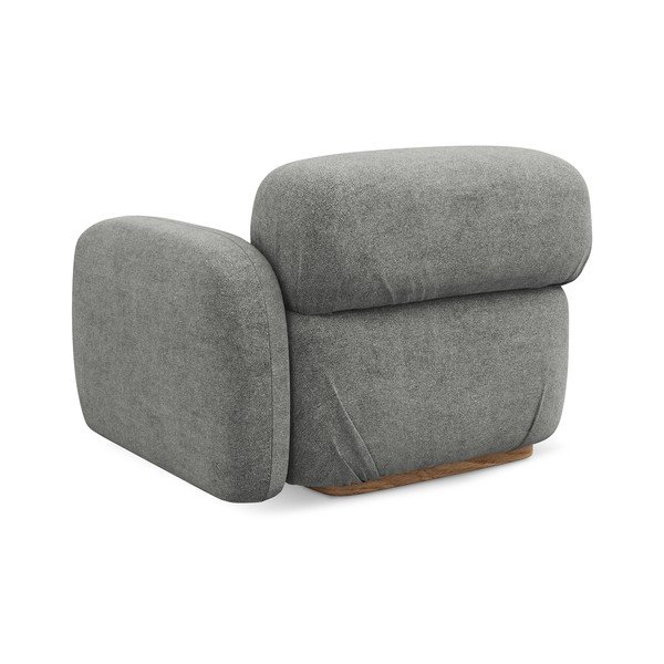 Siv modul za sedežno garnituro iz tkanine bouclé (desni kot) Ailani – Makamii-image-3