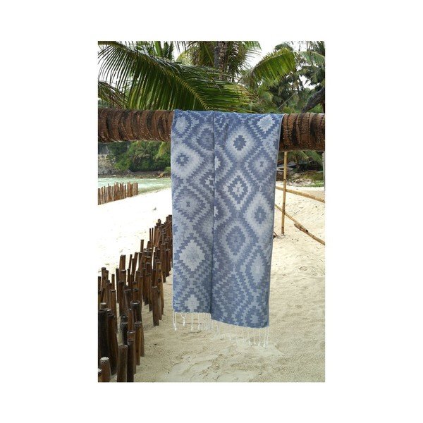 Kopalna brisača Hammam Vive Blue, 95x180 cm-image-1