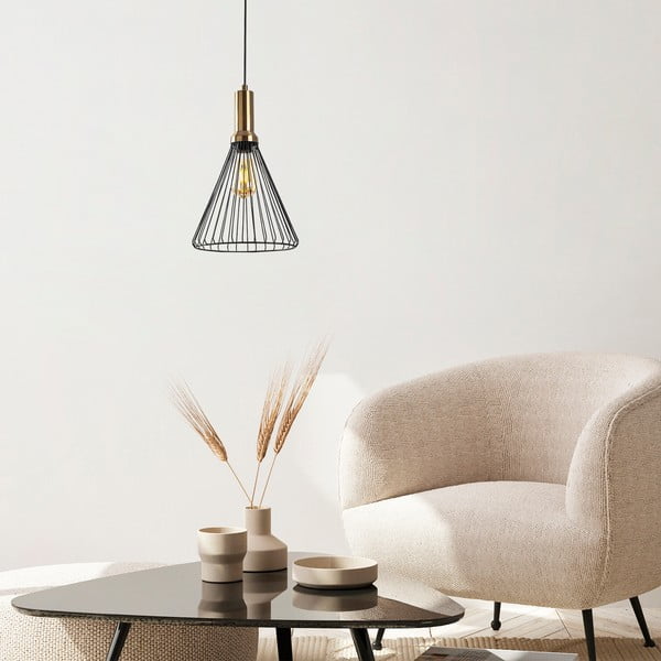 Črna viseča svetilka s kovinskim senčnikom ø 24 cm Dear – Opviq lights-image-2