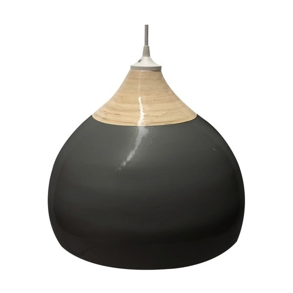 Črna bambusova stropna svetilka Karlsson Glazirana, premer 27 cm
