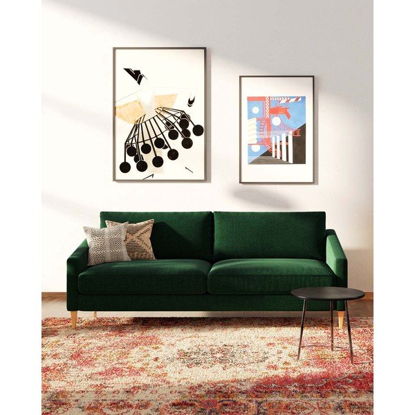 Temno zelena sedežna garnitura 200 cm Karoto – Ame Yens-image-1