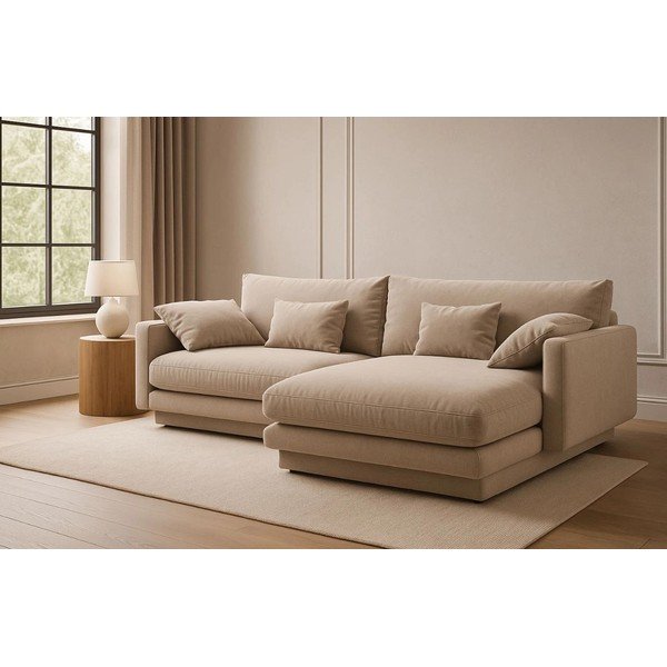 Bež kotna sedežna garnitura (desni kot) Torino – Micadoni Home-image-1