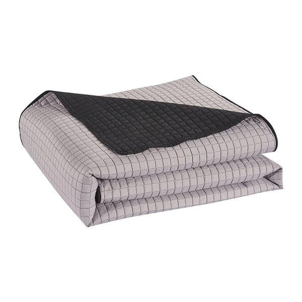 Črno-siva obojestranska posteljna prevleka iz mikrovlaken DecoKing Paul, 260 x 280 cm