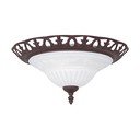 Temno rjava stropna svetilka s steklenim senčilom ø 38 cm Rustica – Trio