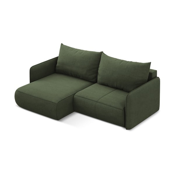Zelena raztegljiva/s prostorom za shranjevanje kotna sedežna garnitura (levi kot) Nanea – Makamii-image-4