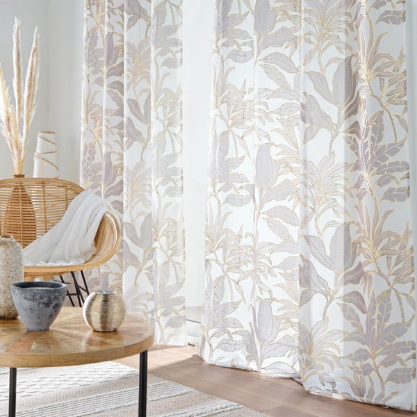 Bež-zlato prosojna zavesa 135x240 cm Vayana – douceur d'intérieur-image-1