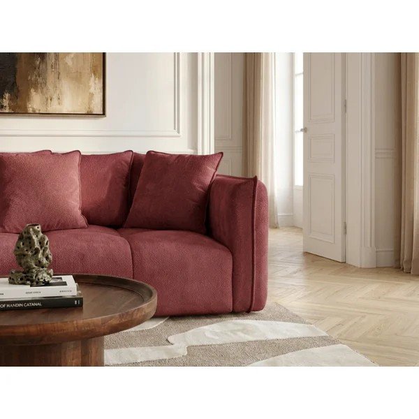 Rdeča sedežna garnitura iz šenilje Harlem – Bobochic Paris-image-3