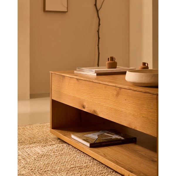 Mizica v hrastovem dekorju v naravni barvi 60x120 cm Alguema – Kave Home-image-2