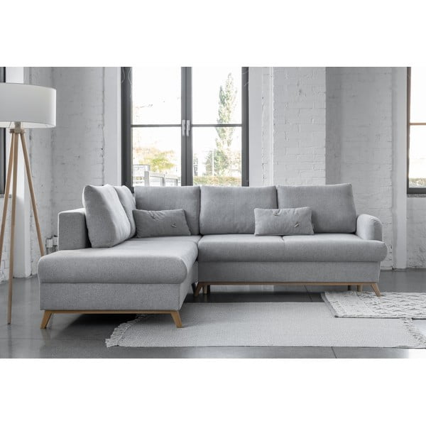 Svetlo siva raztegljiva/s prostorom za shranjevanje kotna sedežna garnitura (levi kot/v obliki črke L) Scandic Lagom – Miuform-image-3