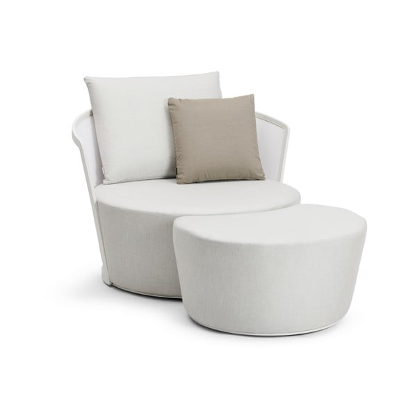 Kremno bel vrtni fotelj Cielo – Diphano-image-1