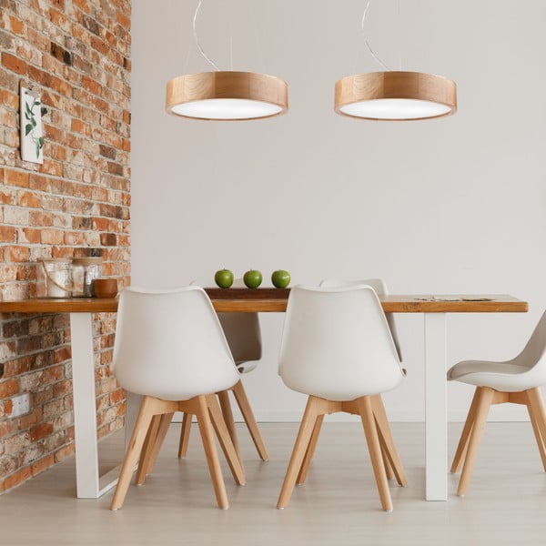 Rjava viseča svetilka s steklenim senčnikom ø 37 cm Eveline – LAMKUR-image-1