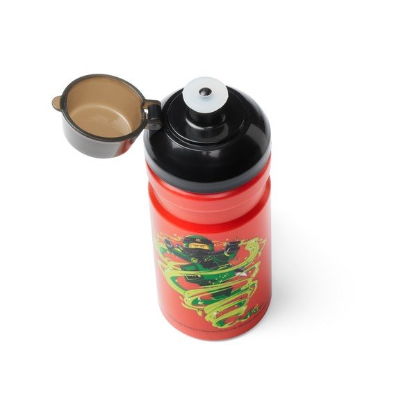 Rdeča steklenička za vodo s črnim pokrovom LEGO® Ninjago, 390 ml-image-1