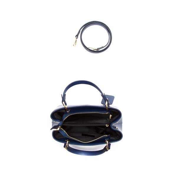 Temno modra usnjena torbica Roberta M Salma Blu-image-3
