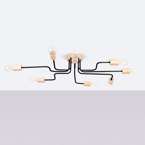 Črna/naravna stropna svetilka 60x100 cm Dazzle – Sollux-image-2