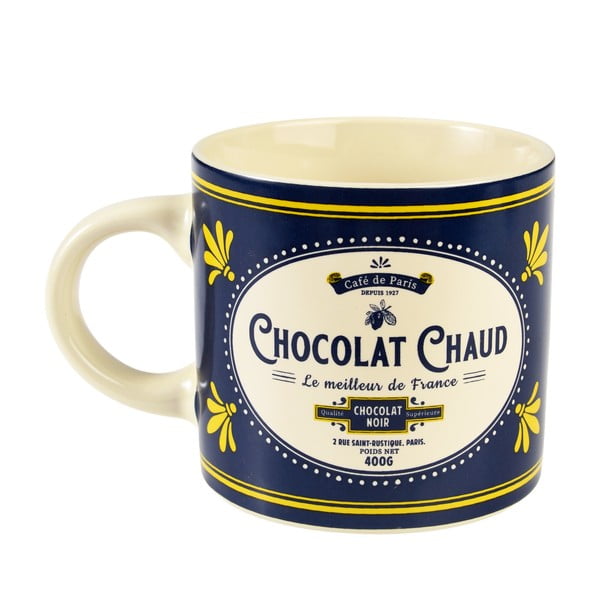 Temno modro-kremno bela keramična skodelica 350 ml Chocolat Chaud – Rex London