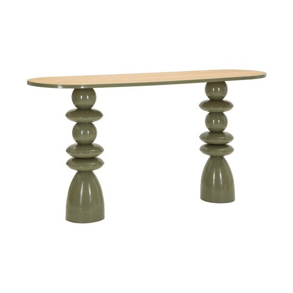 Zelena kovinska stranska mizica 45x150 cm Metal Console – Mauro Ferretti