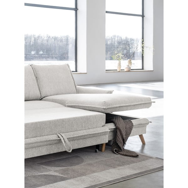 Bež raztegljiva kotna sedežna garnitura (desni kot) Charming Charlie – Miuform-image-4