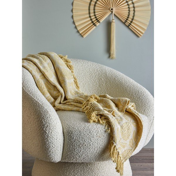 Rumena odeja iz mešanice bombaža 130x155 cm Pratello – Bloomingville-image-3