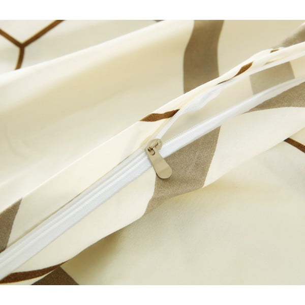 Kremno bela enojna 6-delna posteljnina iz mikrosatena 140x200 cm Carter – My House-image-2