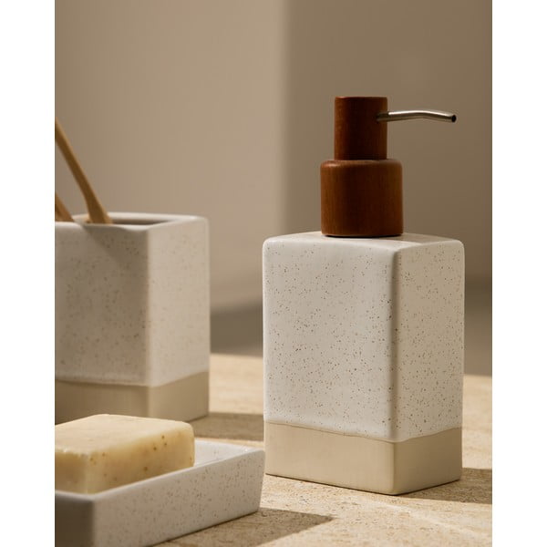 Kremno bel keramičen podstavek za milo Careli – Kave Home-image-3