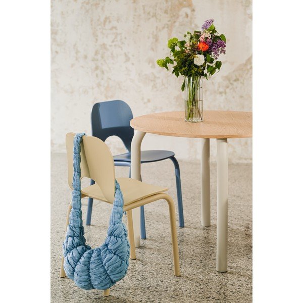 Okrogla jedilna miza z mizno ploščo v hrastovem dekorju ø 100 cm Meko – noo.ma-image-2