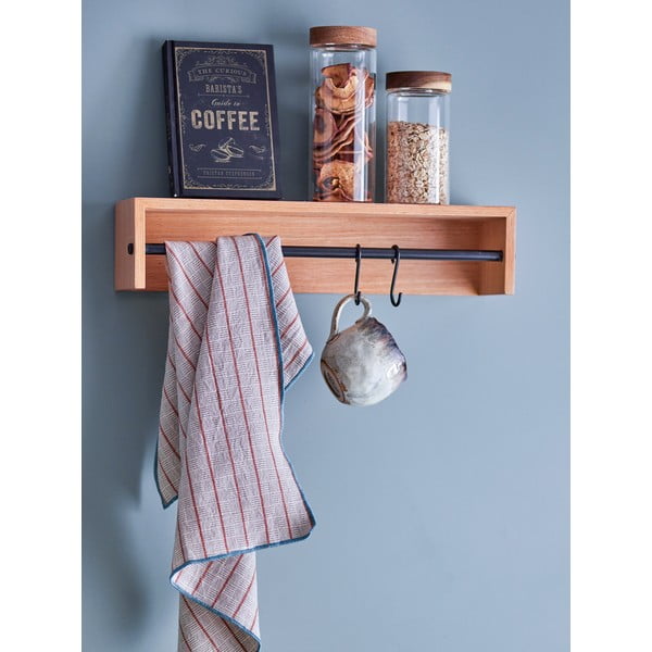 Stenski obešalnik v dekorju bukve v naravni barvi s polico Ryder – Bloomingville-image-1