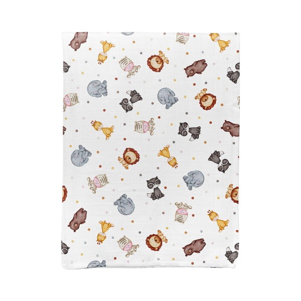 Bela otroška odeja iz muslina 75x100 cm Zoo – Mijolnir