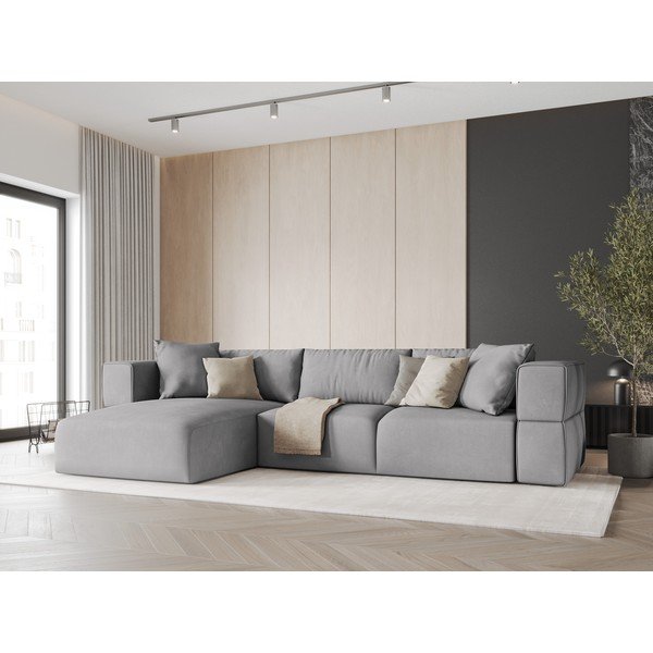 Svetlo siva kotna sedežna garnitura (levi kot) Esther – Milo Casa-image-1