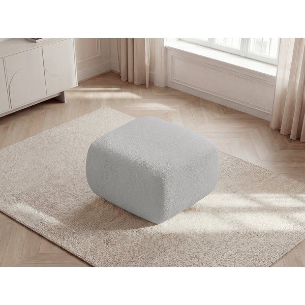 Svetlo siv tabure iz tkanine bouclé Montaigne – Bobochic Paris-image-4