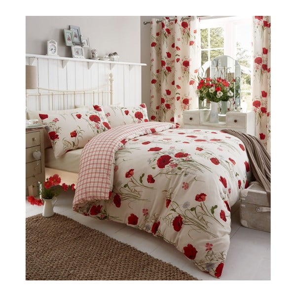 Posteljnina Catherine Lansfield Wild Poppies, 200 x 200 cm-image-2