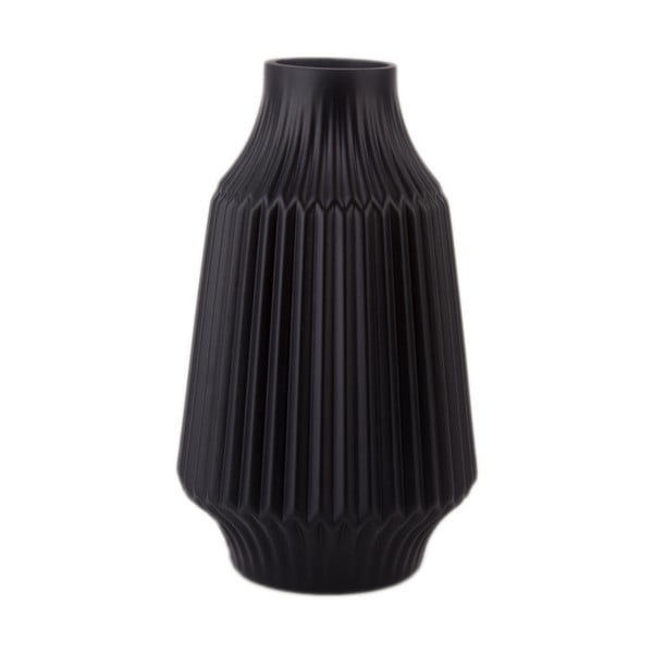 Vaza iz črnega stekla PT LIVING Stripes, ø 16 cm