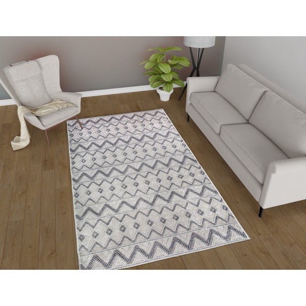 Siva pralna preproga 80x150 cm Zig Zag – Vitaus-image-1