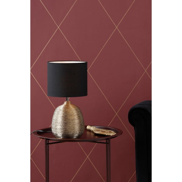 Črna/zlata namizna svetilka s tekstilnim senčilom (višina 37,5 cm) Oscar – Markslöjd-image-1