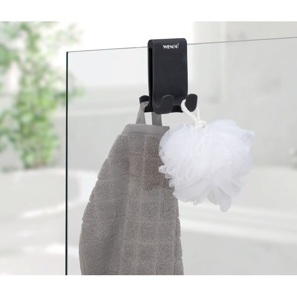 Črn silikonski dvostranski obešalnik Wenko Verna-image-1