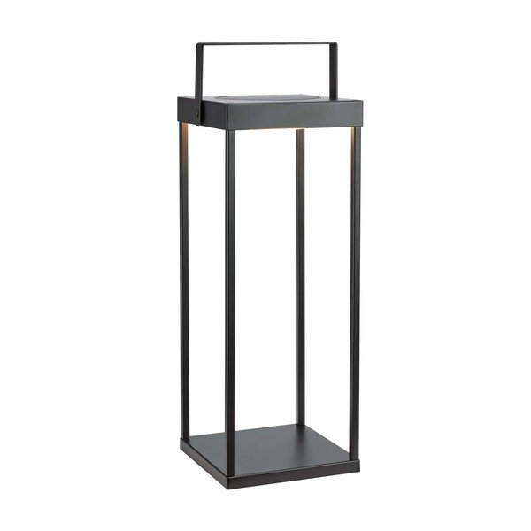 Črna zunanja solarna LED lanterna s polnjenjem na USB (višina 53 cm) Pure – Markslöjd