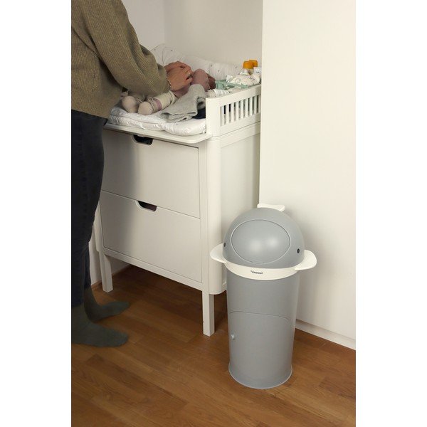 Temno siv plastičen koš za plenice 25 l Whale – Kindsgut-image-3