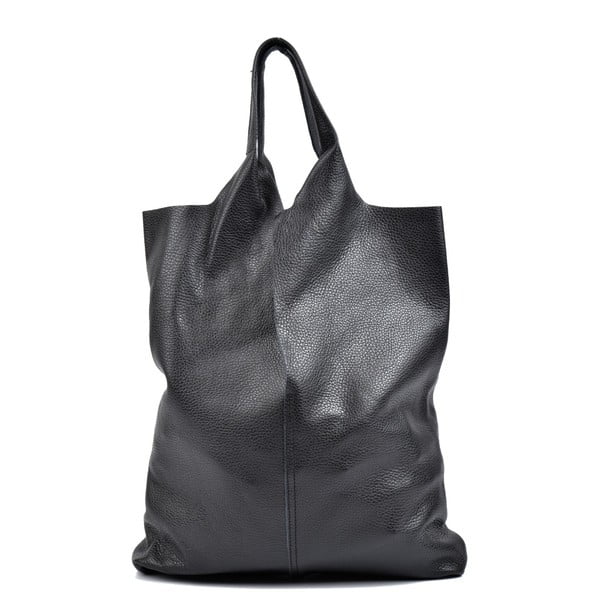 Črna usnjena nakupovalna torba Isabella Rhea Palia