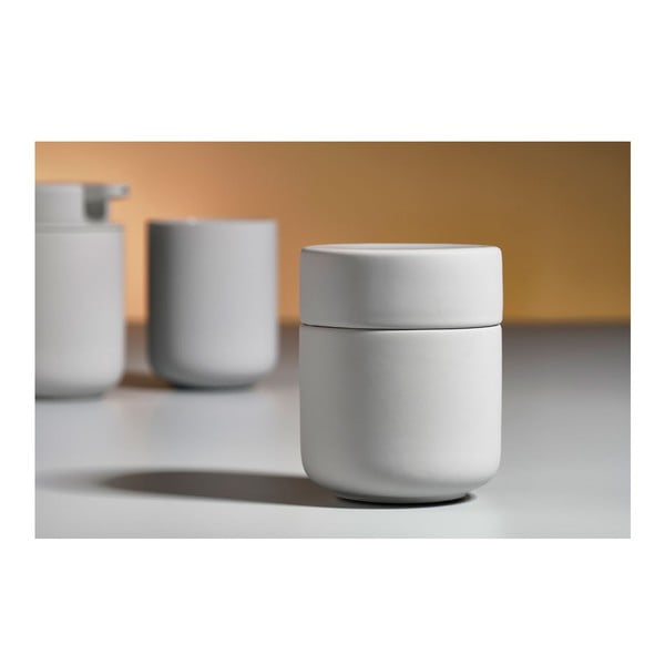 Svetlo siva keramična posoda s pokrovom Zone UME-image-1