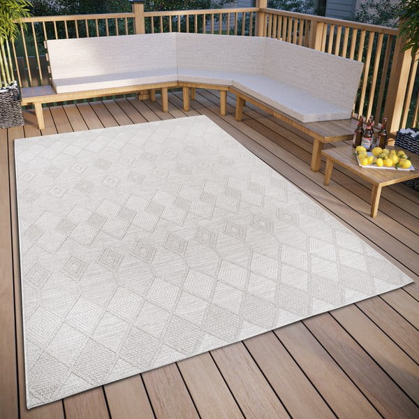 Kremno bela zunanja preproga 194x290 cm – Elle Decoration-image-1