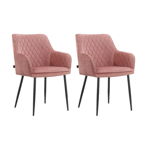 Svetlo rožnati oblazinjeni jedilni stoli v kompletu 2 ks Elvira – Støraa-image-4