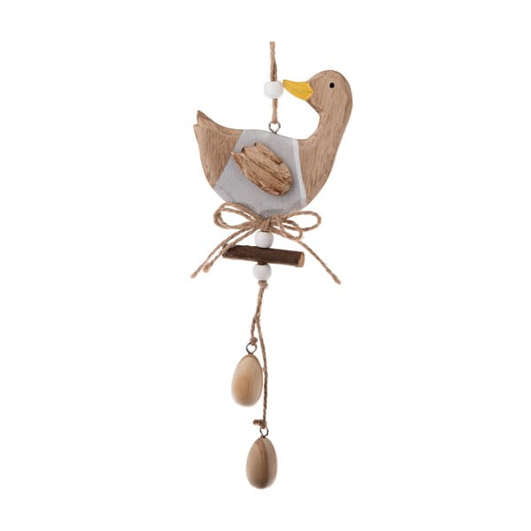 Siva lesena velikonočna viseča dekoracija Dakls Duckie