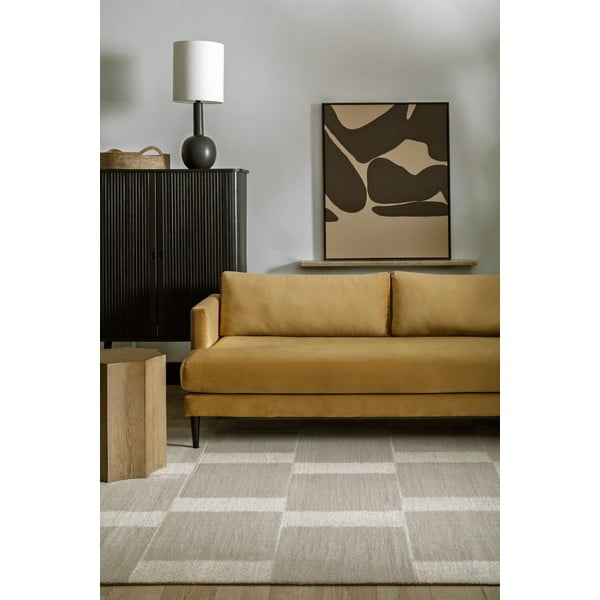 Sivo-bež volnena preproga 133x190 cm Agnus Pavement – Agnella-image-1